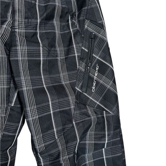 Obermeyer Kids Plaid Snow Pants Black and White Skiing Snowboard Size 12 Winter - Picture 5 of 9